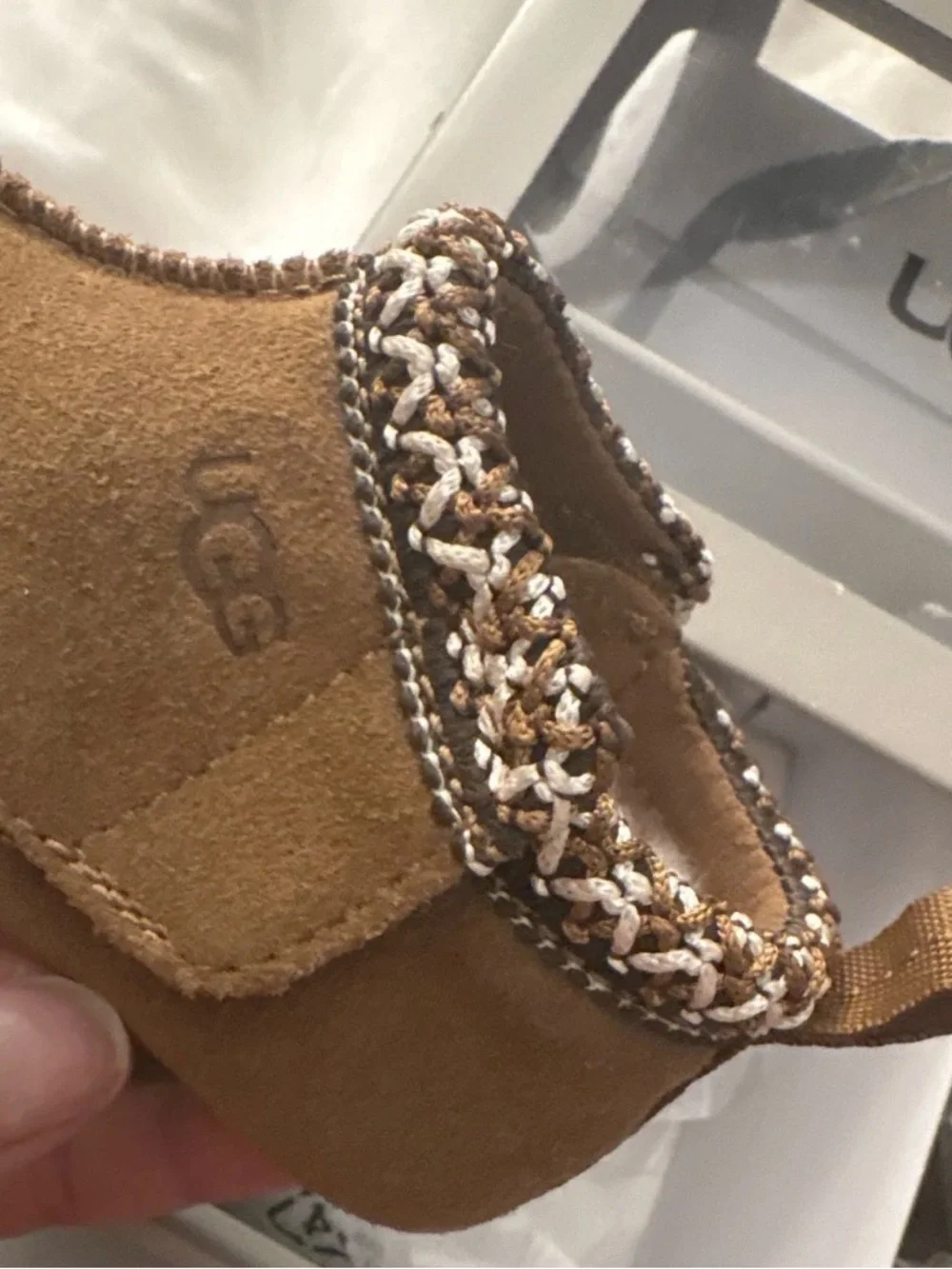 UGG Chestnut Suede Moccasin Slippers size 1 for newborns a set of 2 for twins